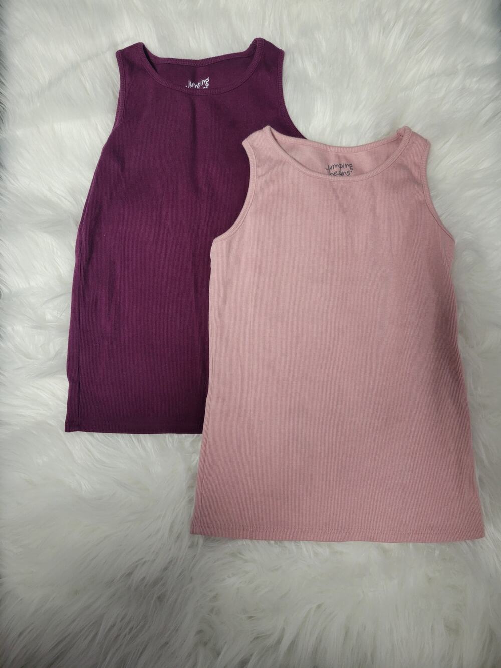 Jumping Beans Girls Essential Rib Tank Purple Pink Size 6